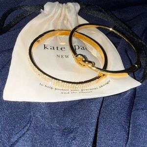Kate Spade Gold and Black Bangle Bracelets